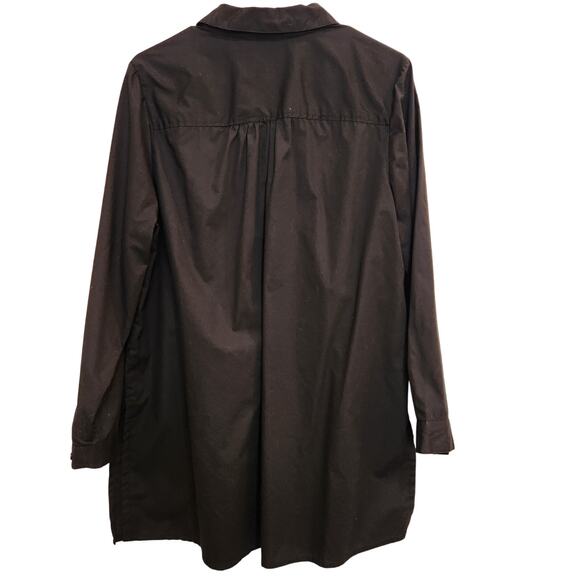 Roaman's Black Long Sleeve Collared Button Front Shirt Classic Casual Top Sz 18W - Picture 2 of 7